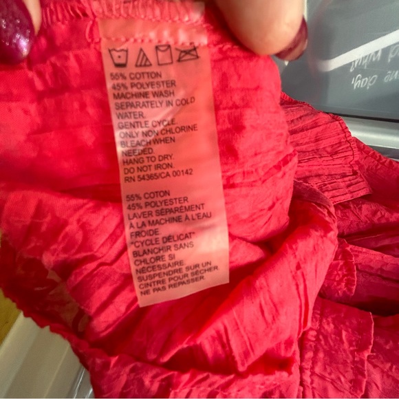 Allison Daley deep pink detail pattern button down blouse Size 12 - Picture 5 of 6